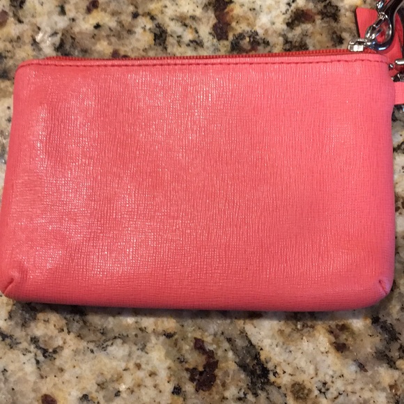 Coach saffiano wristlet in coral - Picture 3 of 6
